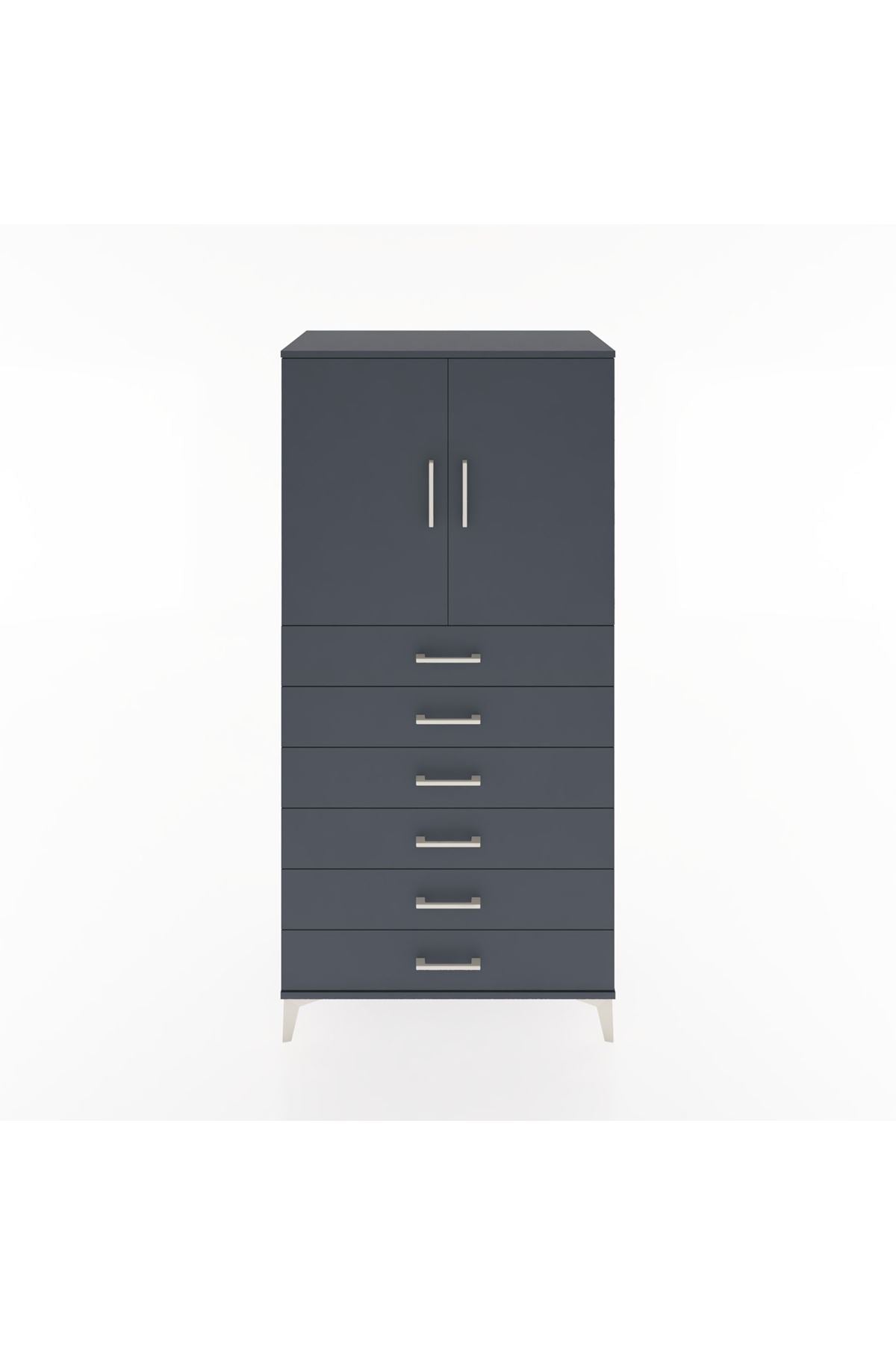 Hyperion Dolap Tek Raflı 6 Çekmeceli 2 Kapaklı 88x44x182 - S57M003V5B