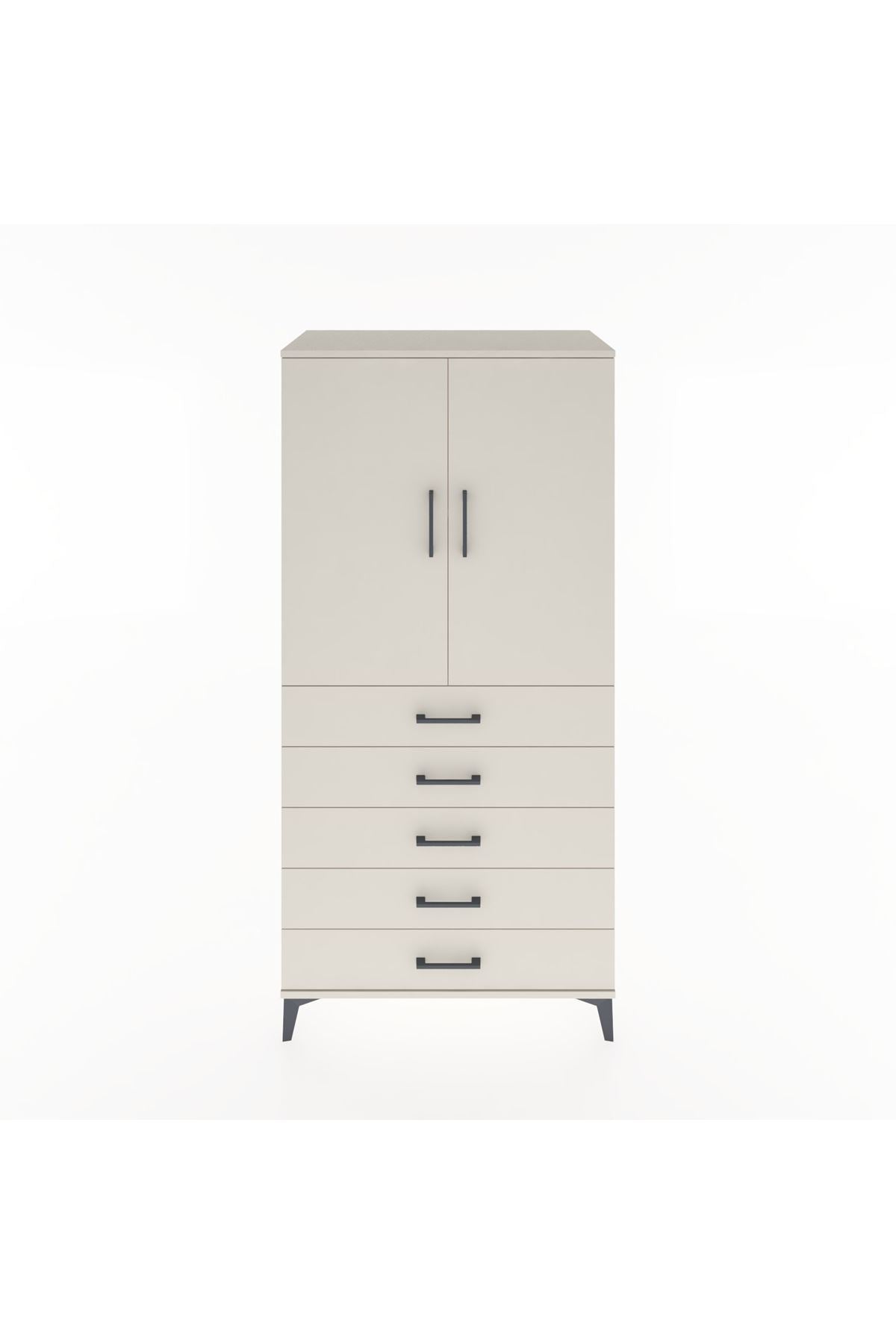 Hyperion Dolap 2 Raflı 5 Çekmeceli 2 Kapaklı 88x44x182 - S57M004V1B