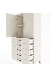 Hyperion Dolap 2 Raflı 5 Çekmeceli 2 Kapaklı 88x44x182 - S57M004V1B