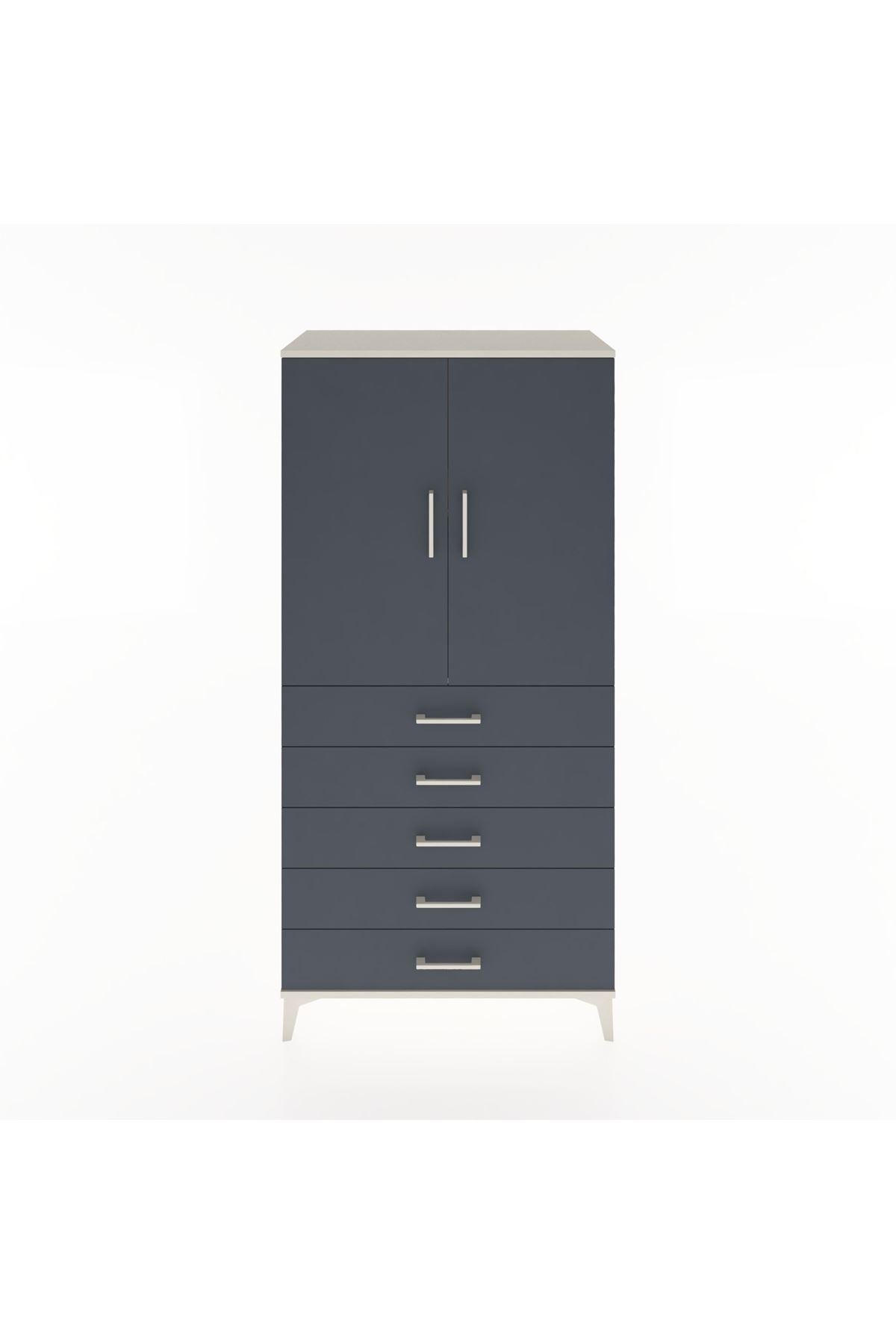 Hyperion Dolap 2 Raflı 5 Çekmeceli 2 Kapaklı 88x44x182 - S57M004V2B