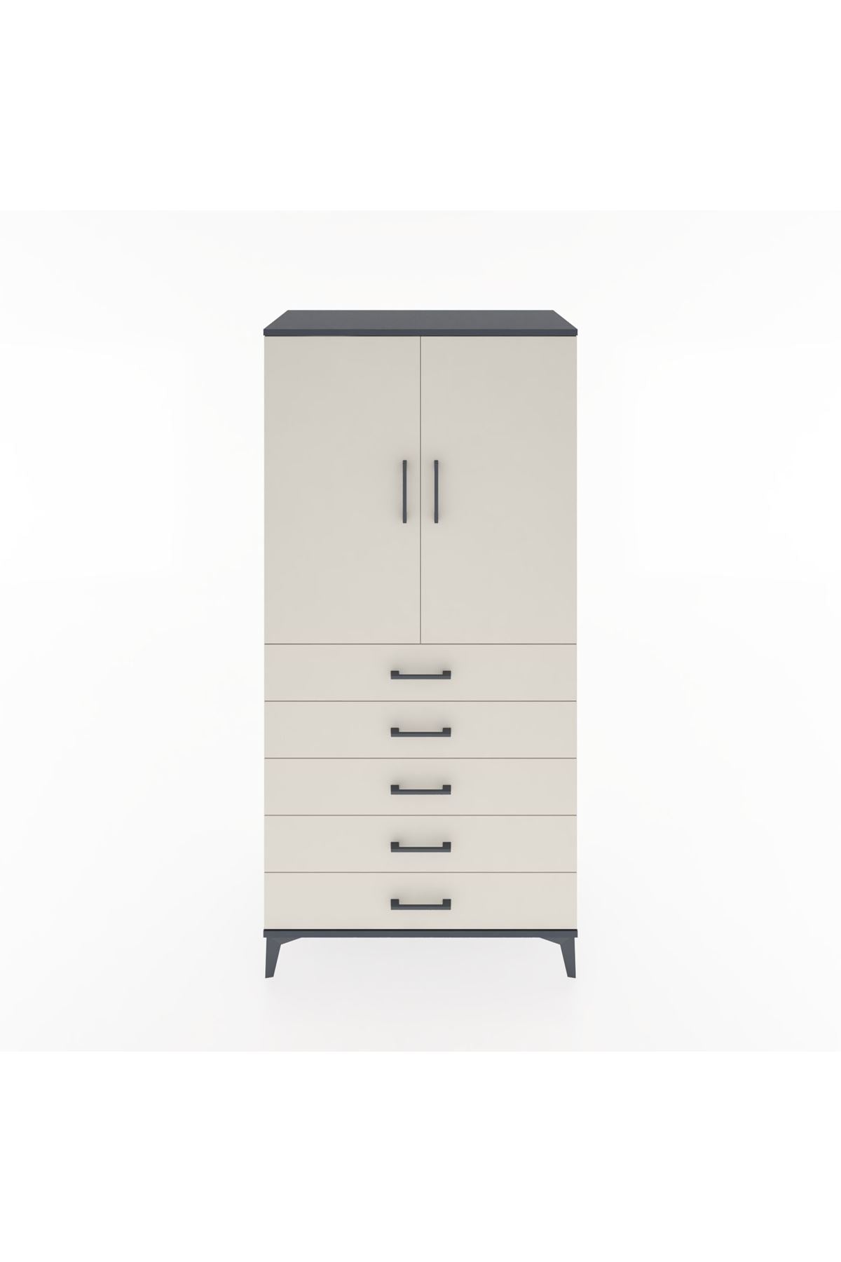 Hyperion Dolap 2 Raflı 5 Çekmeceli 2 Kapaklı 88x44x182 - S57M004V4B