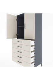 Hyperion Dolap 2 Raflı 5 Çekmeceli 2 Kapaklı 88x44x182 - S57M004V4B