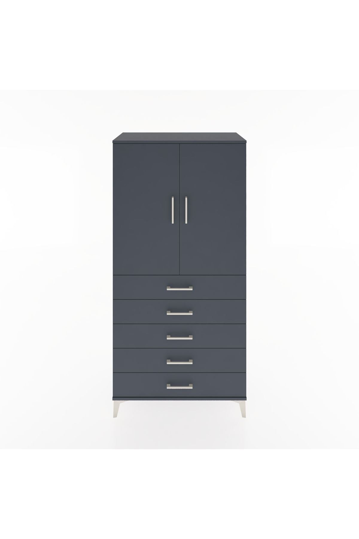 Hyperion Dolap 2 Raflı 5 Çekmeceli 2 Kapaklı 88x44x182 - S57M004V5B
