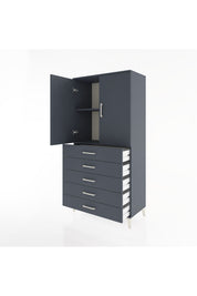 Hyperion Dolap 2 Raflı 5 Çekmeceli 2 Kapaklı 88x44x182 - S57M004V5B