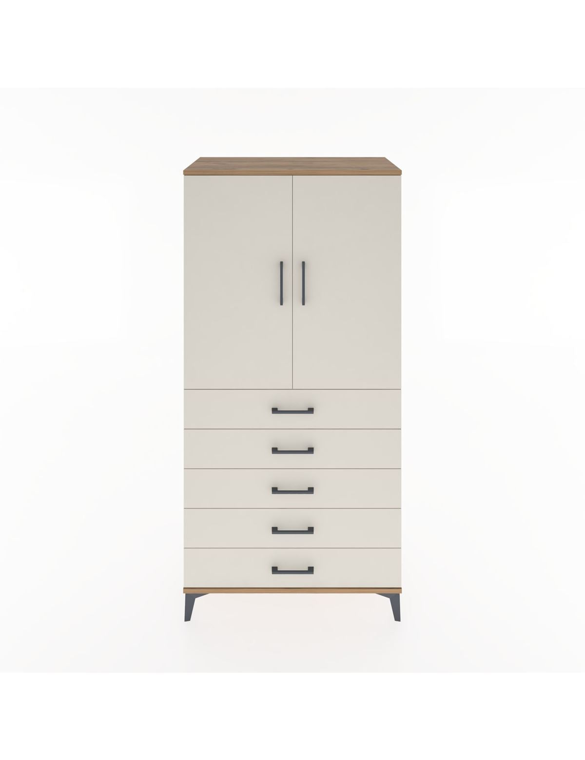 Hyperion Dolap 2 Raflı 5 Çekmeceli 2 Kapaklı 88x44x182 - S57M004V7B