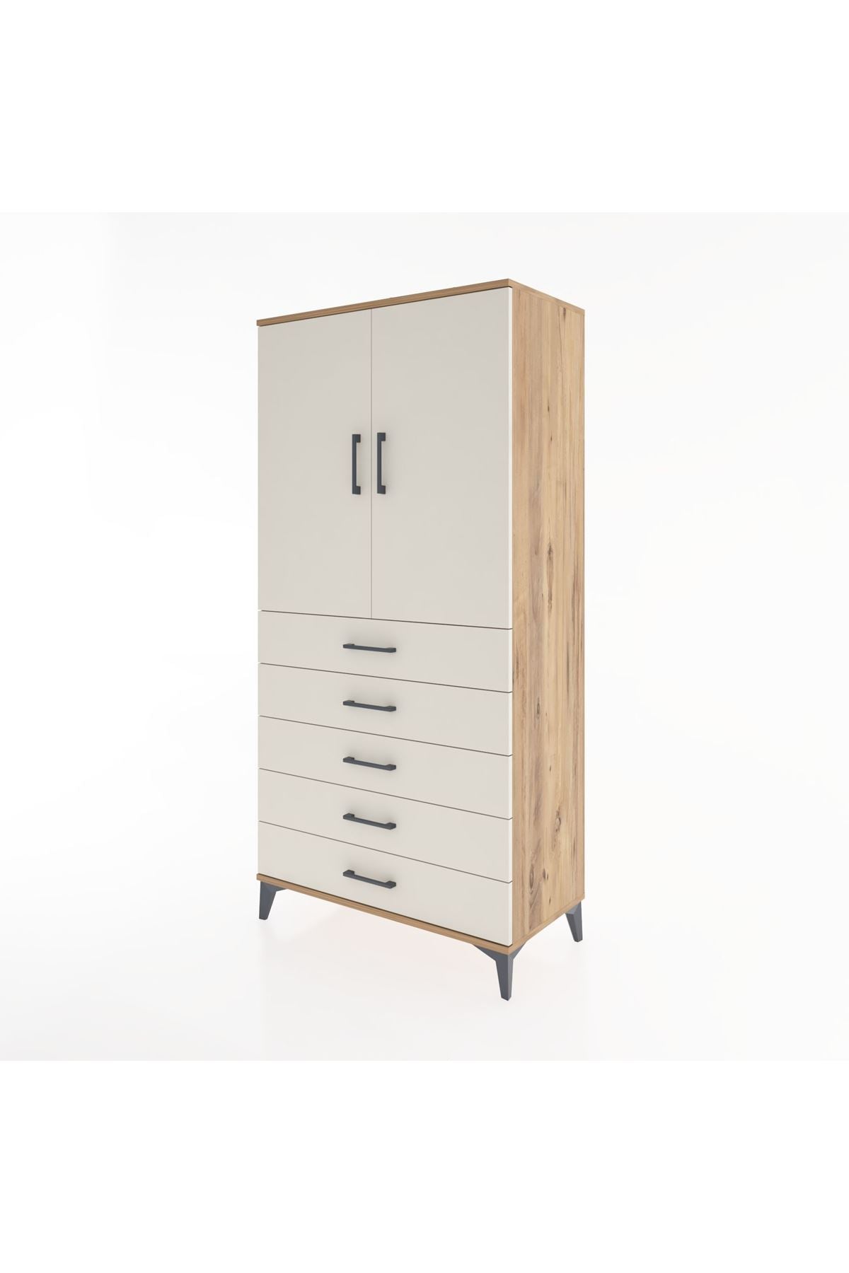 Hyperion Dolap 2 Raflı 5 Çekmeceli 2 Kapaklı 88x44x182 - S57M004V7B
