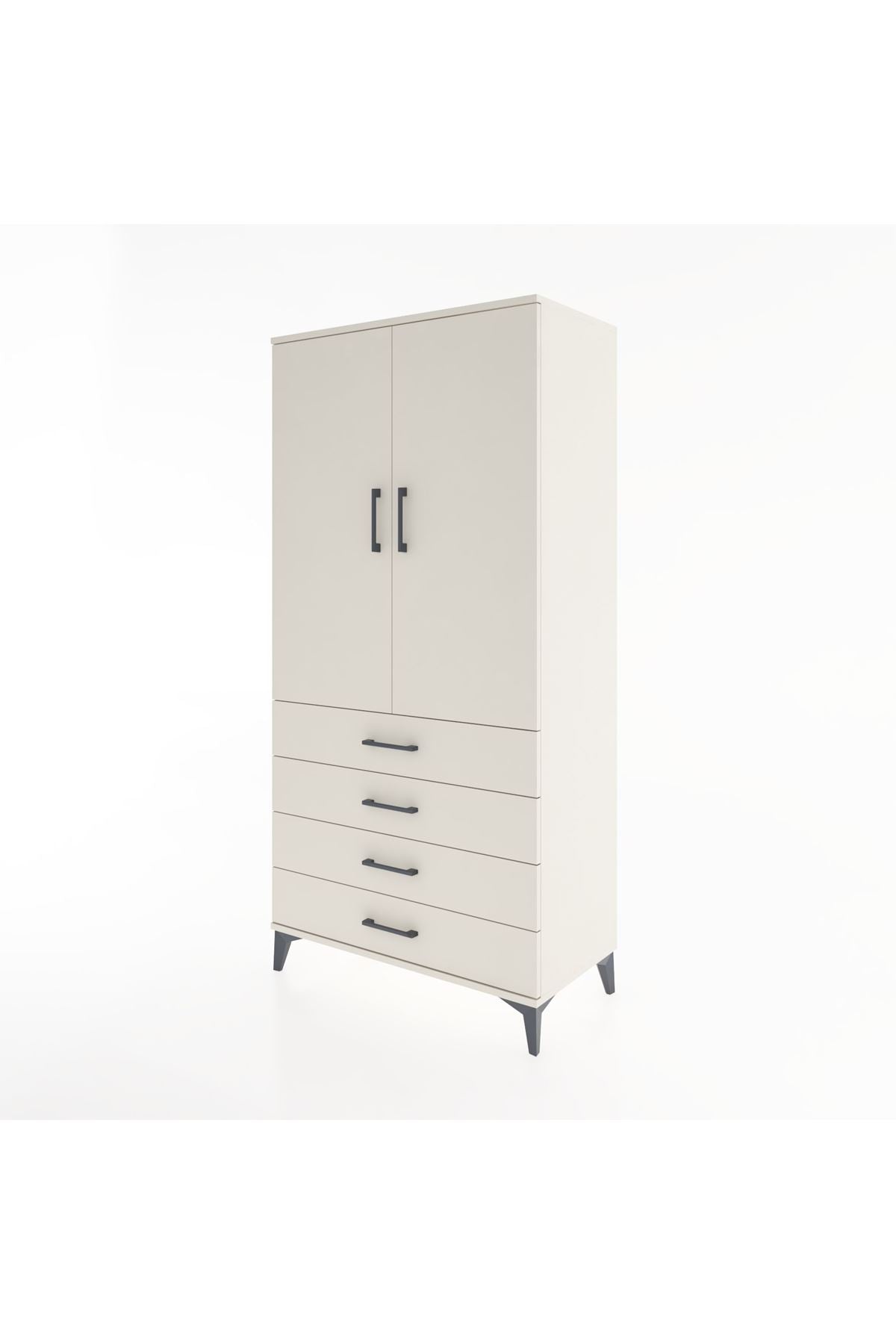 Hyperion Dolap 2 Raflı 4 Çekmeceli 2 Kapaklı 88x44x182 - S57M005V1B