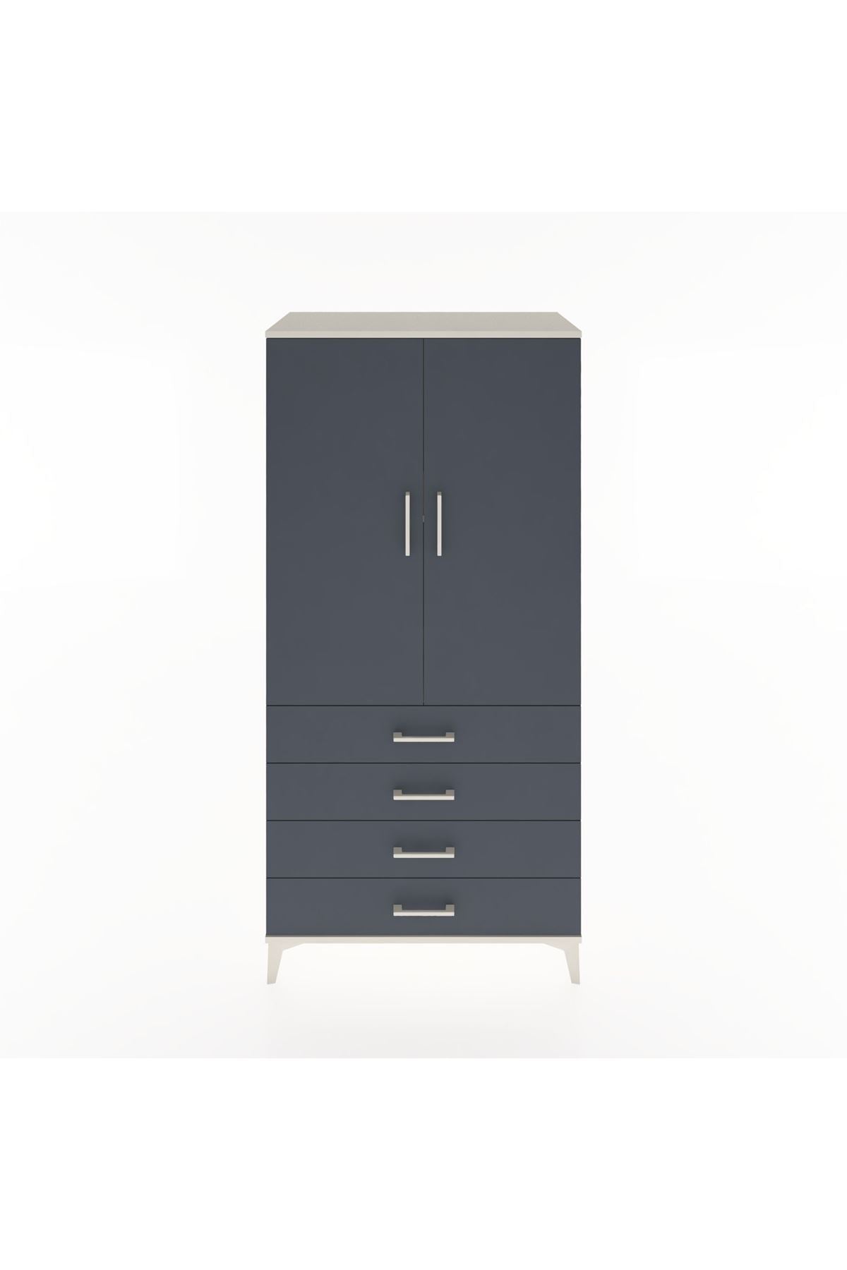 Hyperion Dolap 2 Raflı 4 Çekmeceli 2 Kapaklı 88x44x182 - S57M005V2B