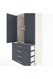 Hyperion Dolap 2 Raflı 4 Çekmeceli 2 Kapaklı 88x44x182 - S57M005V2B