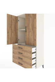 Hyperion Dolap 2 Raflı 4 Çekmeceli 2 Kapaklı 88x44x182 - S57M005V3B