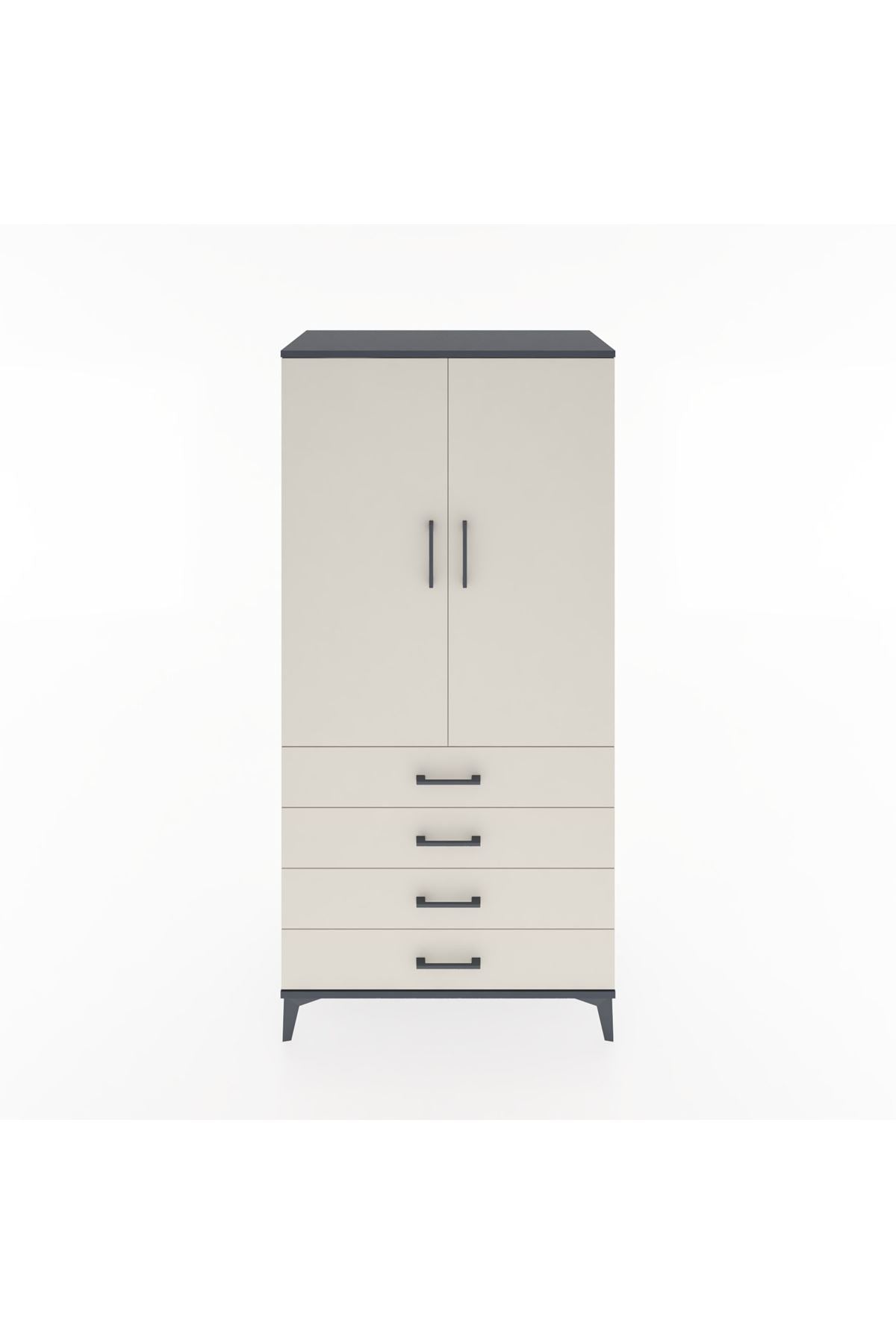Hyperion Dolap 2 Raflı 4 Çekmeceli 2 Kapaklı 88x44x182 - S57M005V4B