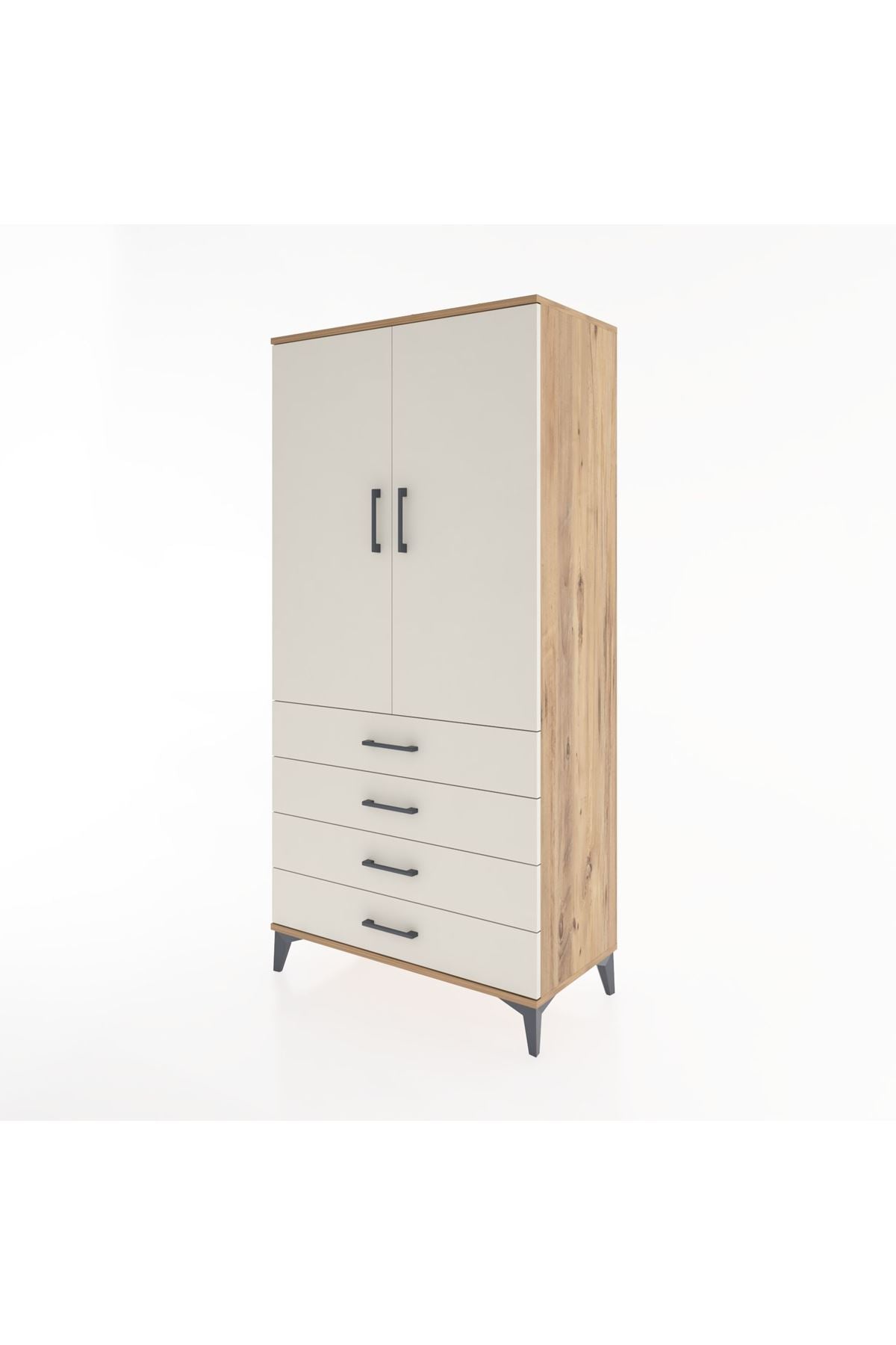 Hyperion Dolap 2 Raflı 4 Çekmeceli 2 Kapaklı 88x44x182 - S57M005V7B