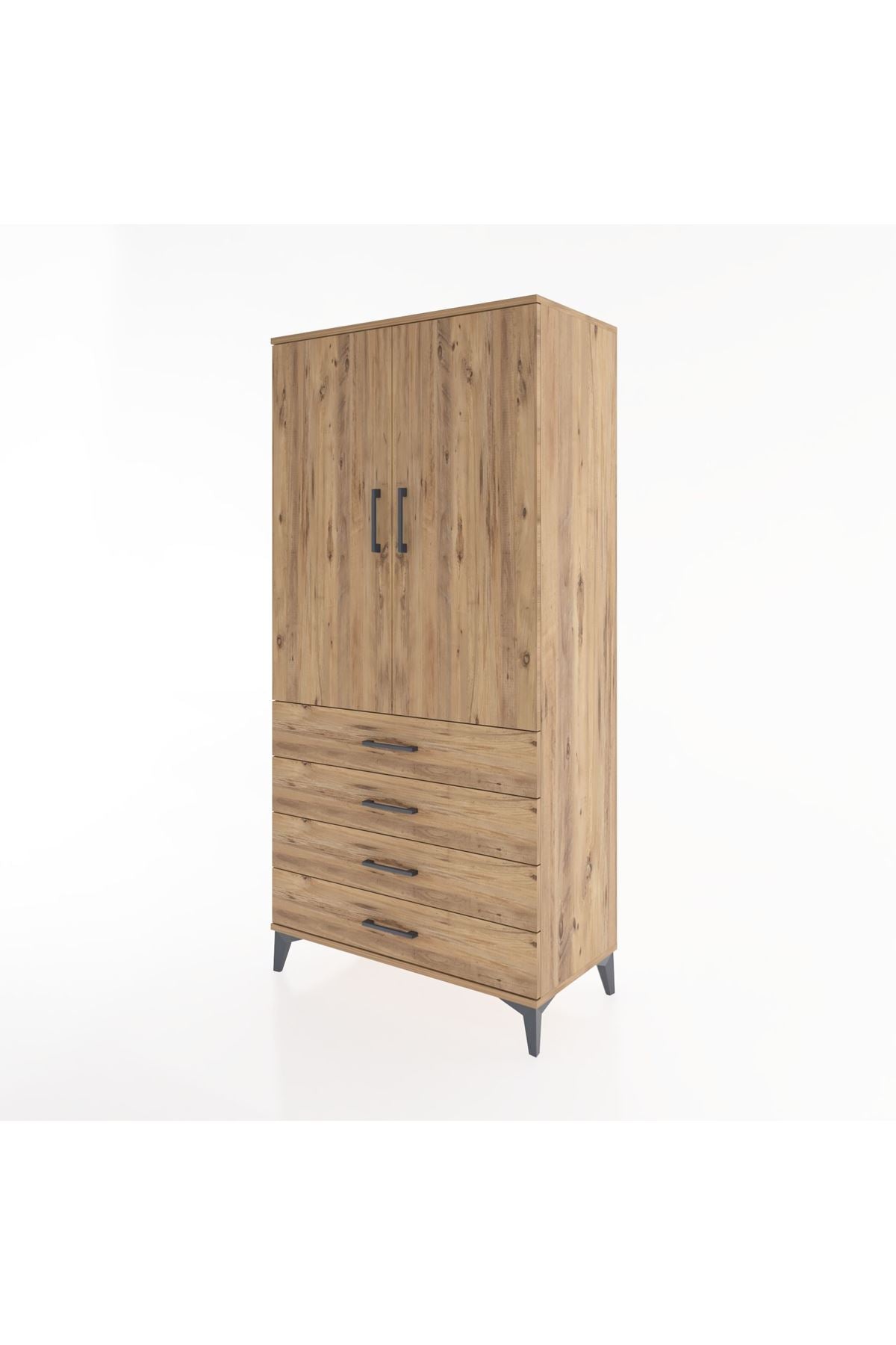 Hyperion Dolap 2 Raflı 4 Çekmeceli 2 Kapaklı 88x44x182 - S57M005V9B