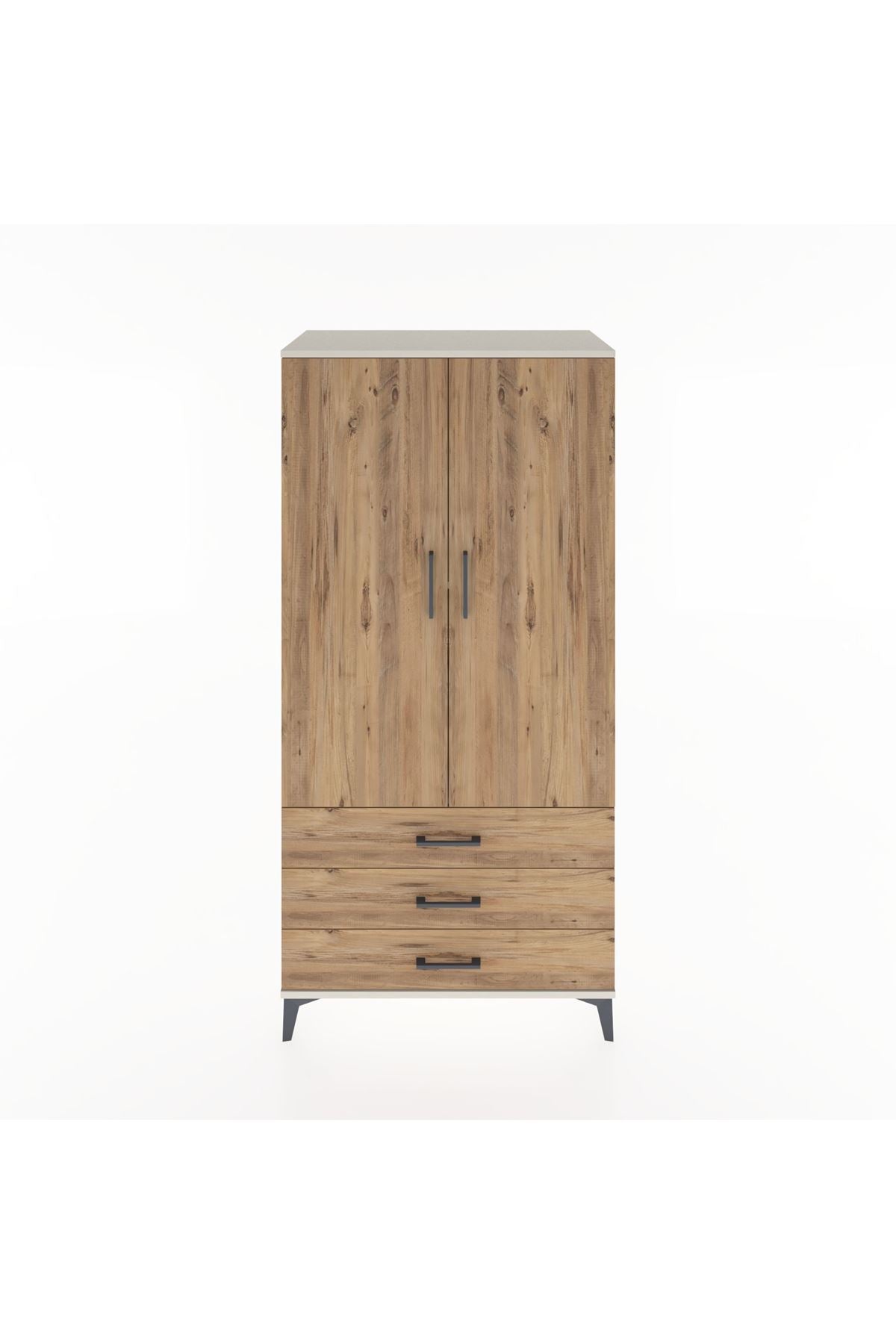 Hyperion Dolap 2 Raflı 3 Çekmeceli 2 Kapaklı 88x44x182 - S57M006V3B