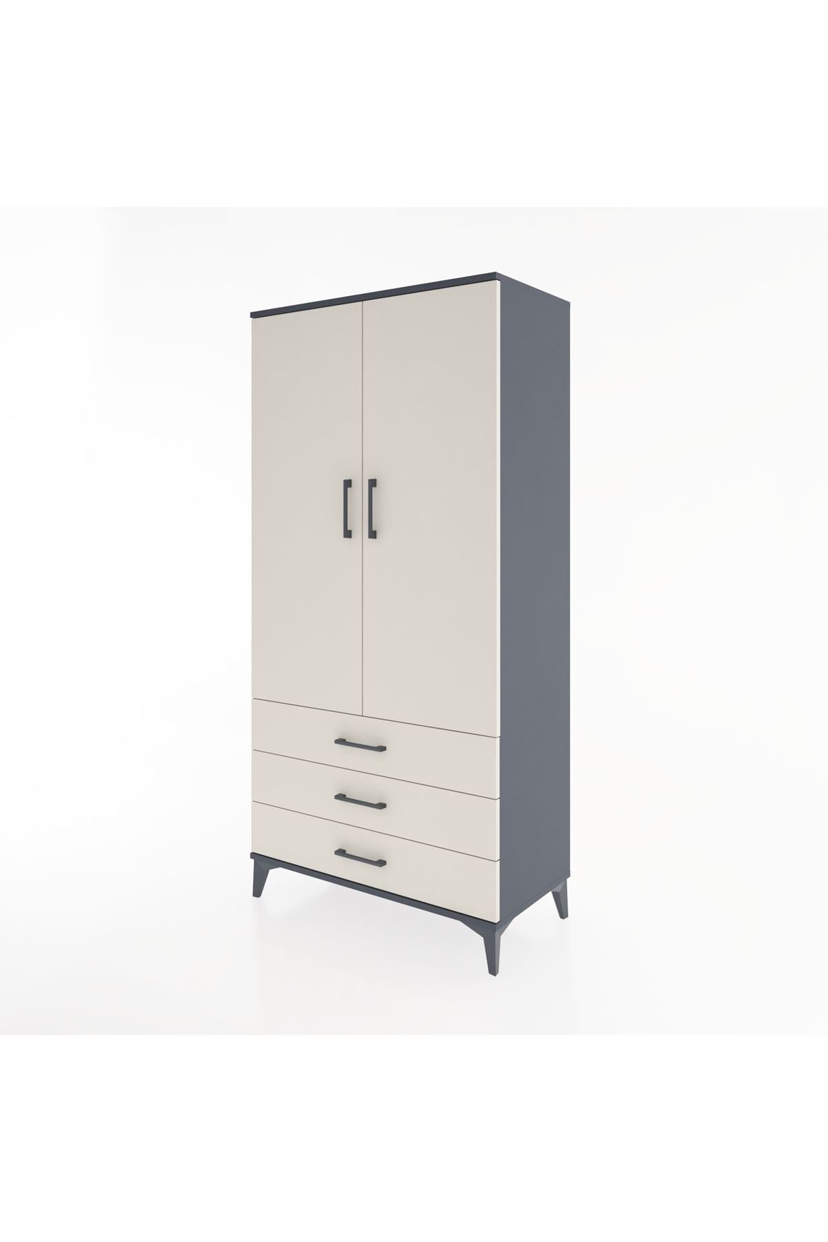 Hyperion Dolap 2 Raflı 3 Çekmeceli 2 Kapaklı 88x44x182 - S57M006V4B