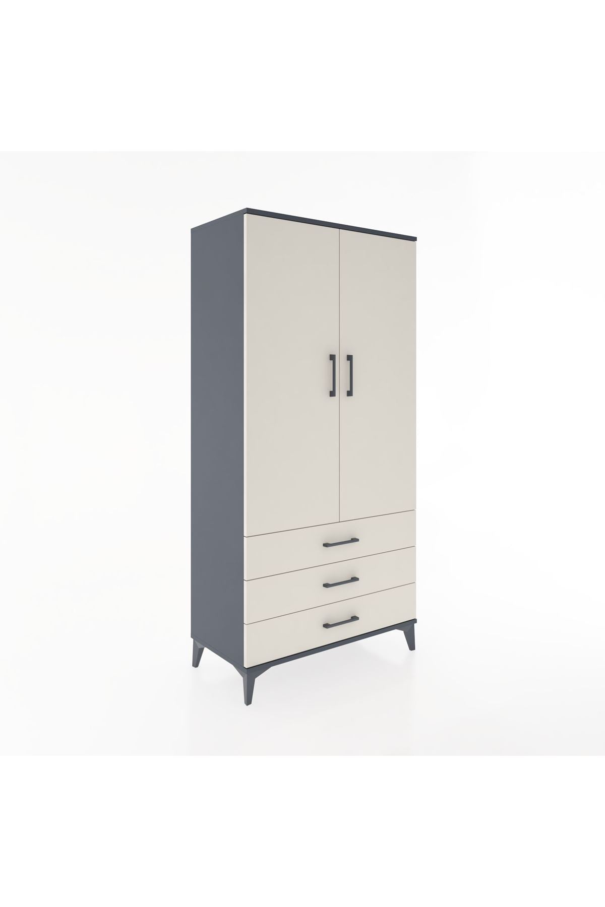 Hyperion Dolap 2 Raflı 3 Çekmeceli 2 Kapaklı 88x44x182 - S57M006V4B