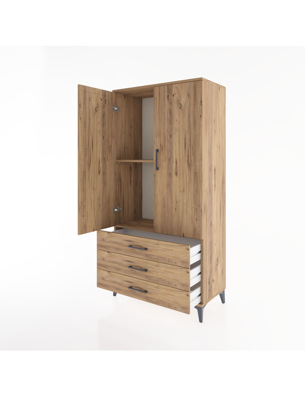 Hyperion Dolap 2 Raflı 3 Çekmeceli 2 Kapaklı 88x44x182 - S57M006V9B
