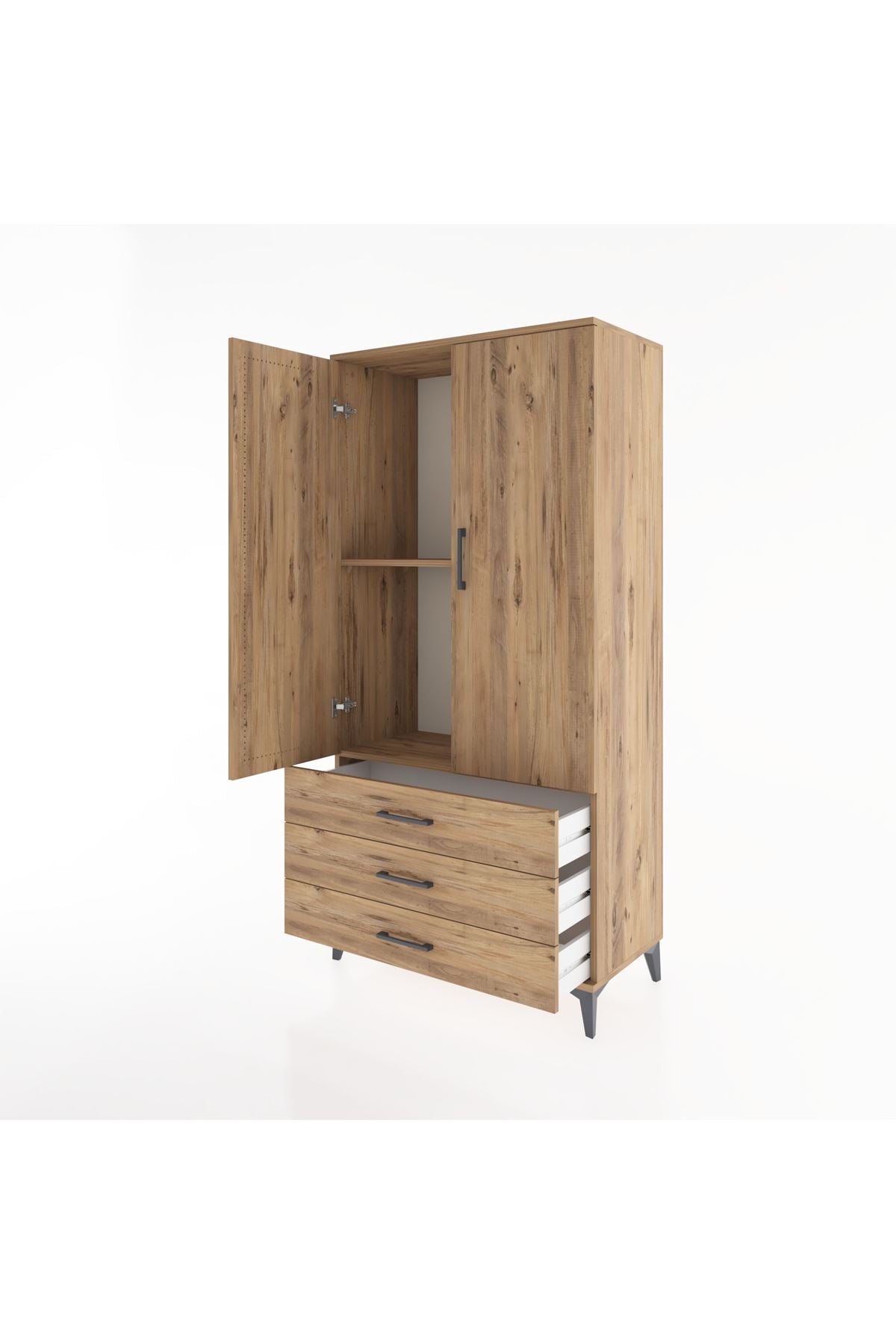Hyperion Dolap 2 Raflı 3 Çekmeceli 2 Kapaklı 88x44x182 - S57M006V9B