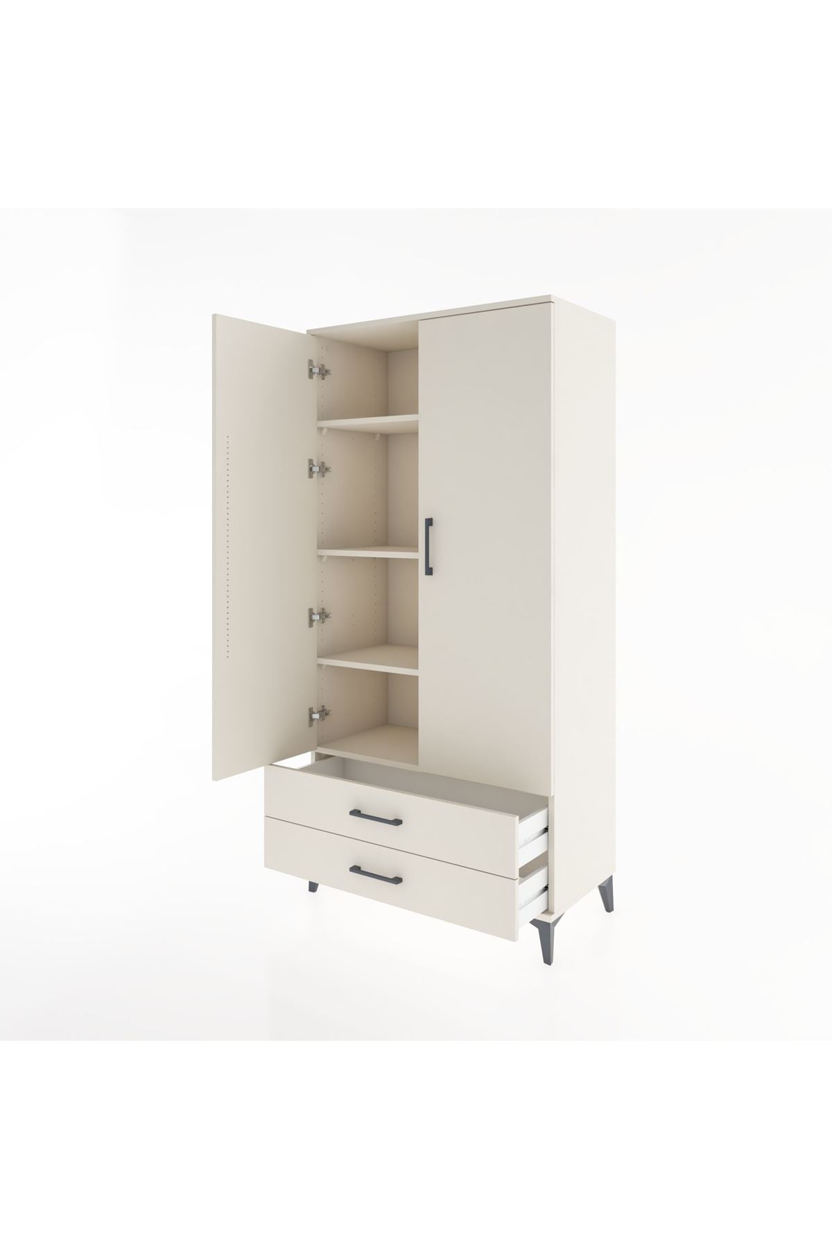 Hyperion Dolap 4 Raflı 2 Çekmeceli 2 Kapaklı 88x44x182 - S57M007V1B