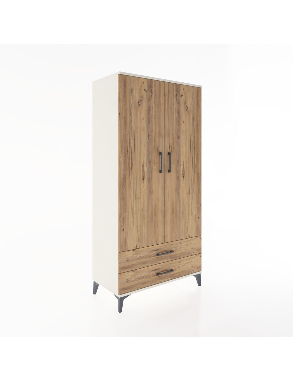 Hyperion Dolap 4 Raflı 2 Çekmeceli 2 Kapaklı 88x44x182 - S57M007V3B