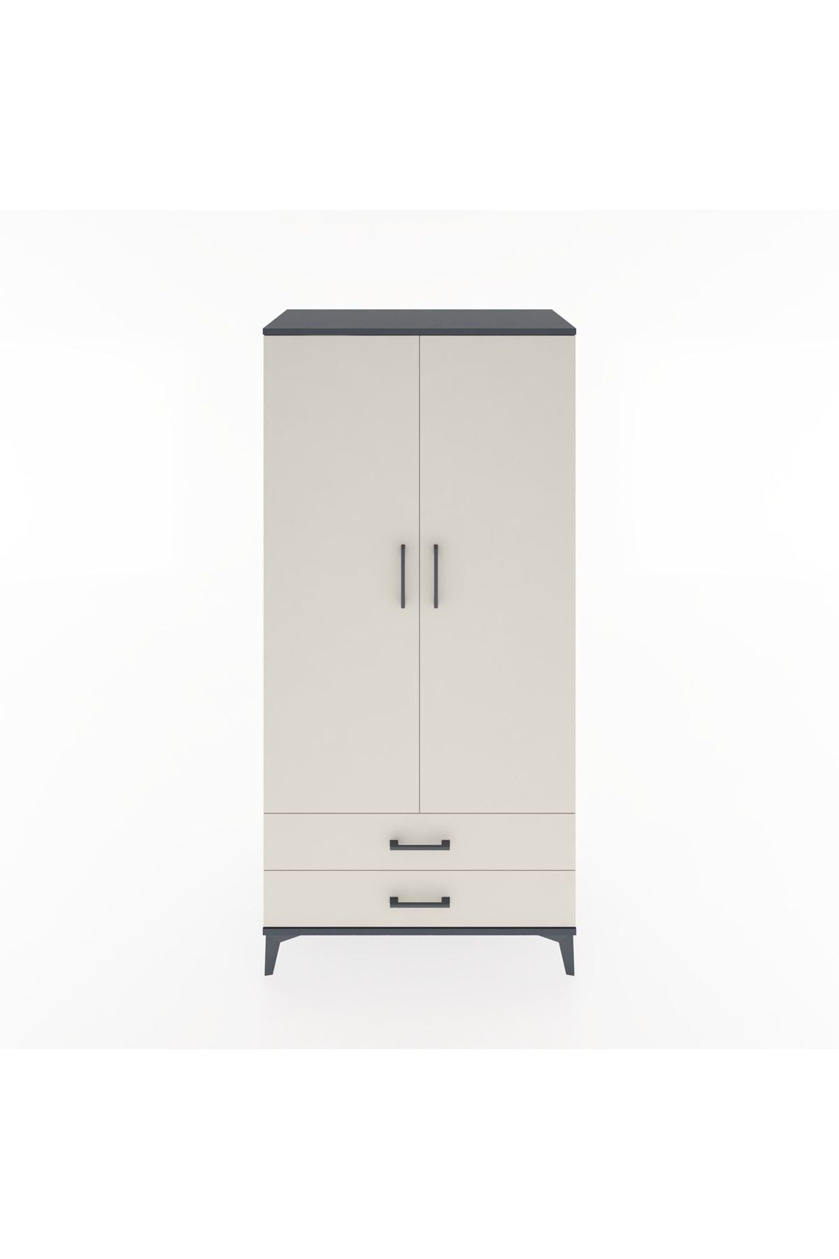 Hyperion Dolap 4 Raflı 2 Çekmeceli 2 Kapaklı 88x44x182 - S57M007V4B