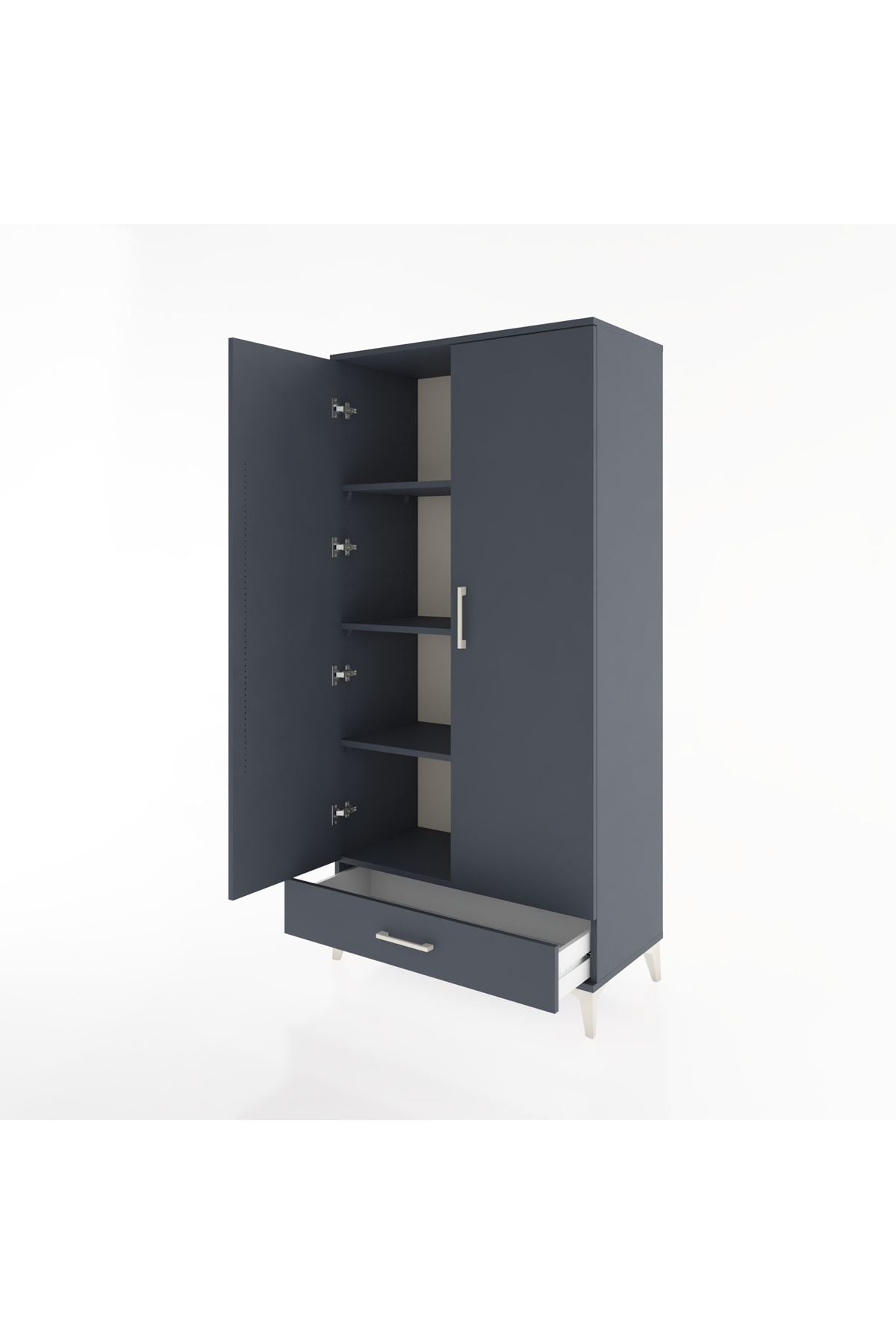Hyperion Dolap 4 Raflı Tek Çekmeceli 2 Kapaklı 88x44x182 - S57M008V5B