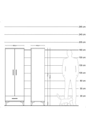 Hyperion Dolap 4 Raflı Tek Çekmeceli 2 Kapaklı 88x44x182 - S57M008V6B