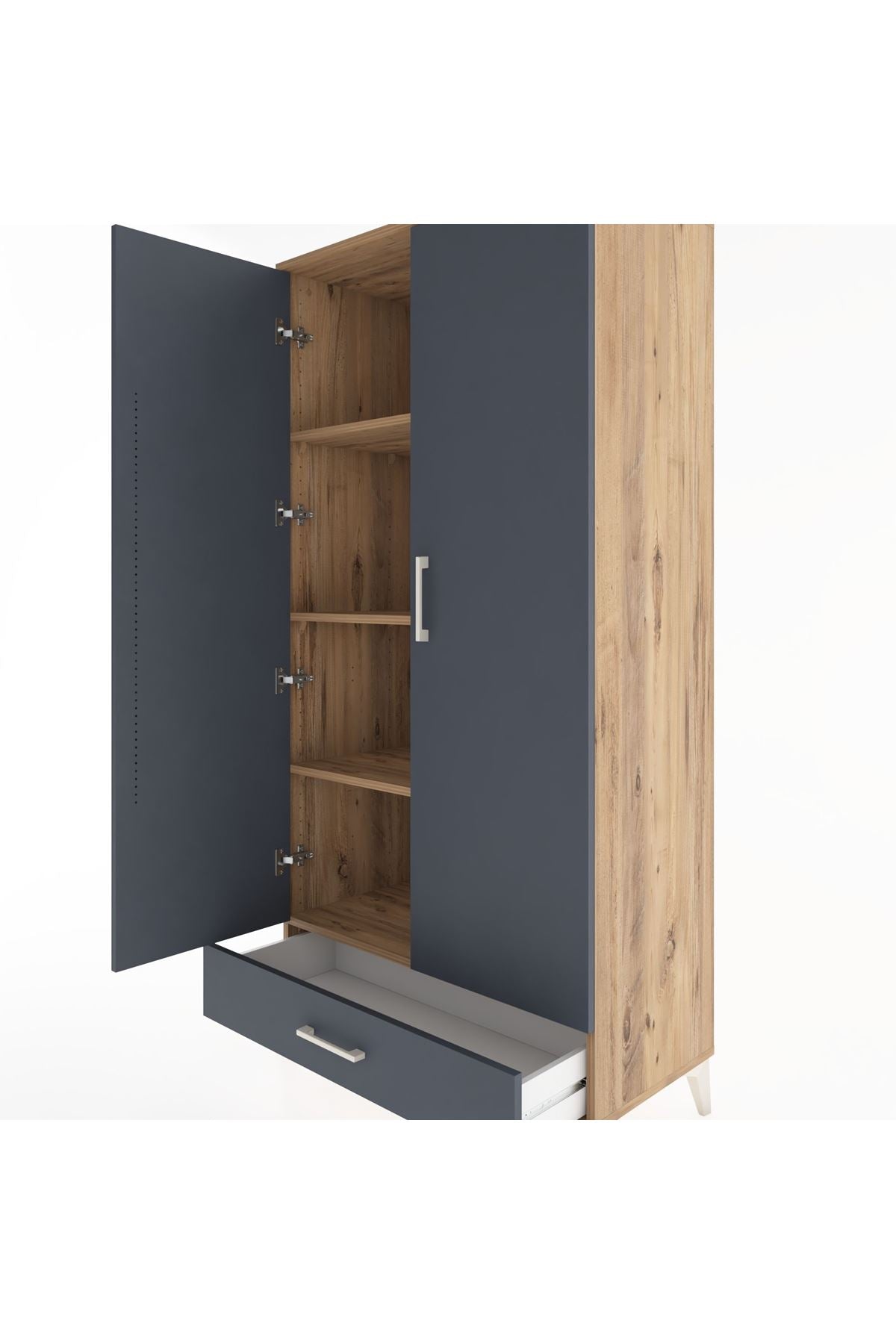 Hyperion Dolap 4 Raflı Tek Çekmeceli 2 Kapaklı 88x44x182 - S57M008V8B