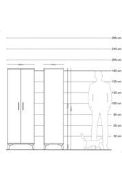 Hyperion Dolap 4 Raflı 2 Kapaklı 88x44x182 - S57M009V5B