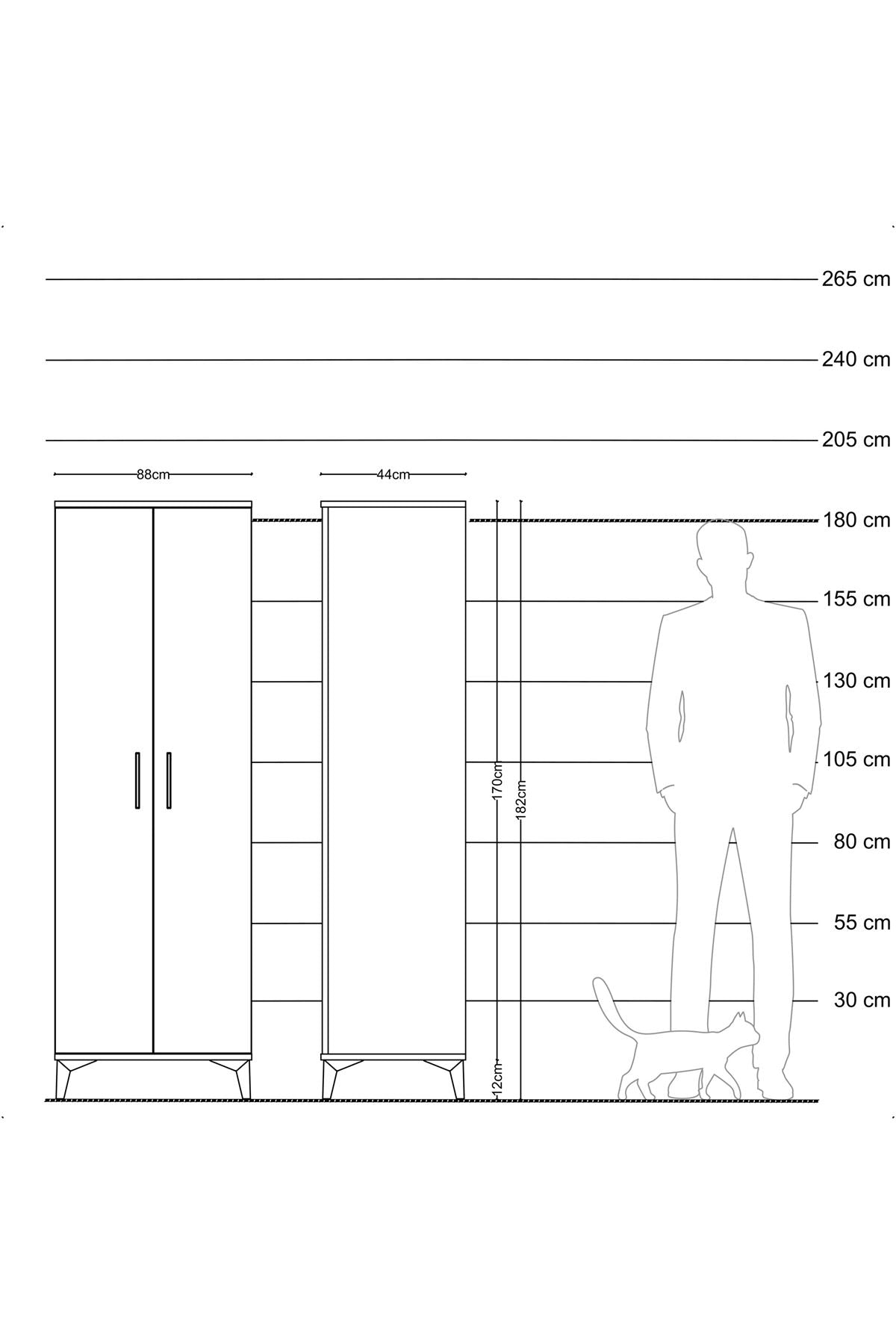 Hyperion Dolap 4 Raflı 2 Kapaklı 88x44x182 - S57M009V6B