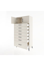 Hyperion Dolap Tek Raflı 7 Çekmeceli 2 Kapaklı 88x44x182 - S57M010V1B