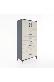 Hyperion Dolap Tek Raflı 7 Çekmeceli 2 Kapaklı 88x44x182 - S57M010V4B