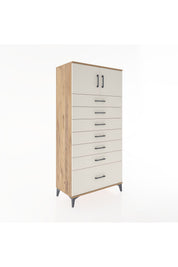 Hyperion Dolap Tek Raflı 7 Çekmeceli 2 Kapaklı 88x44x182 - S57M010V7B