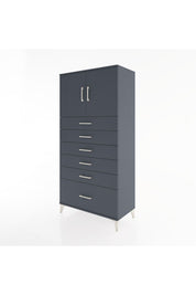 Hyperion Dolap Tek Raflı 6 Çekmeceli 2 Kapaklı 88x44x182 - S57M011V5B