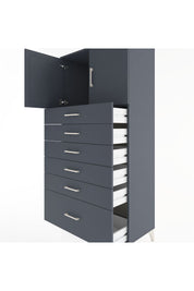 Hyperion Dolap Tek Raflı 6 Çekmeceli 2 Kapaklı 88x44x182 - S57M011V5B
