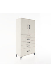 Hyperion Dolap Tek Raflı 5 Çekmeceli 2 Kapaklı 88x44x182 - S57M012V1B