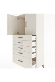 Hyperion Dolap Tek Raflı 5 Çekmeceli 2 Kapaklı 88x44x182 - S57M012V1B