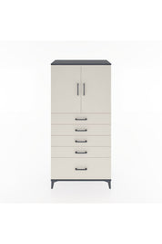 Hyperion Dolap Tek Raflı 5 Çekmeceli 2 Kapaklı 88x44x182 - S57M012V4B