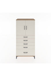 Hyperion Dolap Tek Raflı 5 Çekmeceli 2 Kapaklı 88x44x182 - S57M012V7B