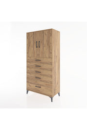 Hyperion Dolap Tek Raflı 5 Çekmeceli 2 Kapaklı 88x44x182 - S57M012V9B