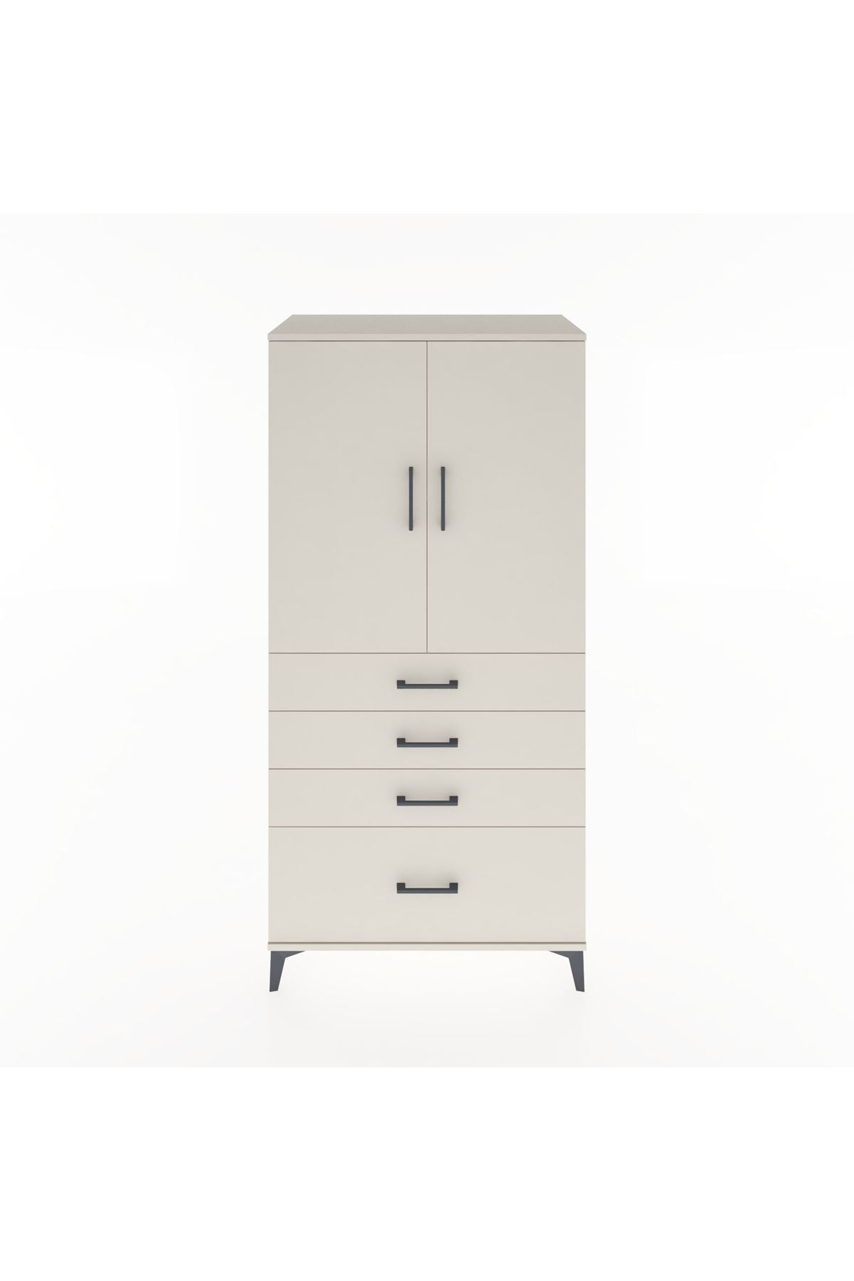 Hyperion Dolap 2 Raflı 4 Çekmeceli 2 Kapaklı 88x44x182 - S57M013V1B