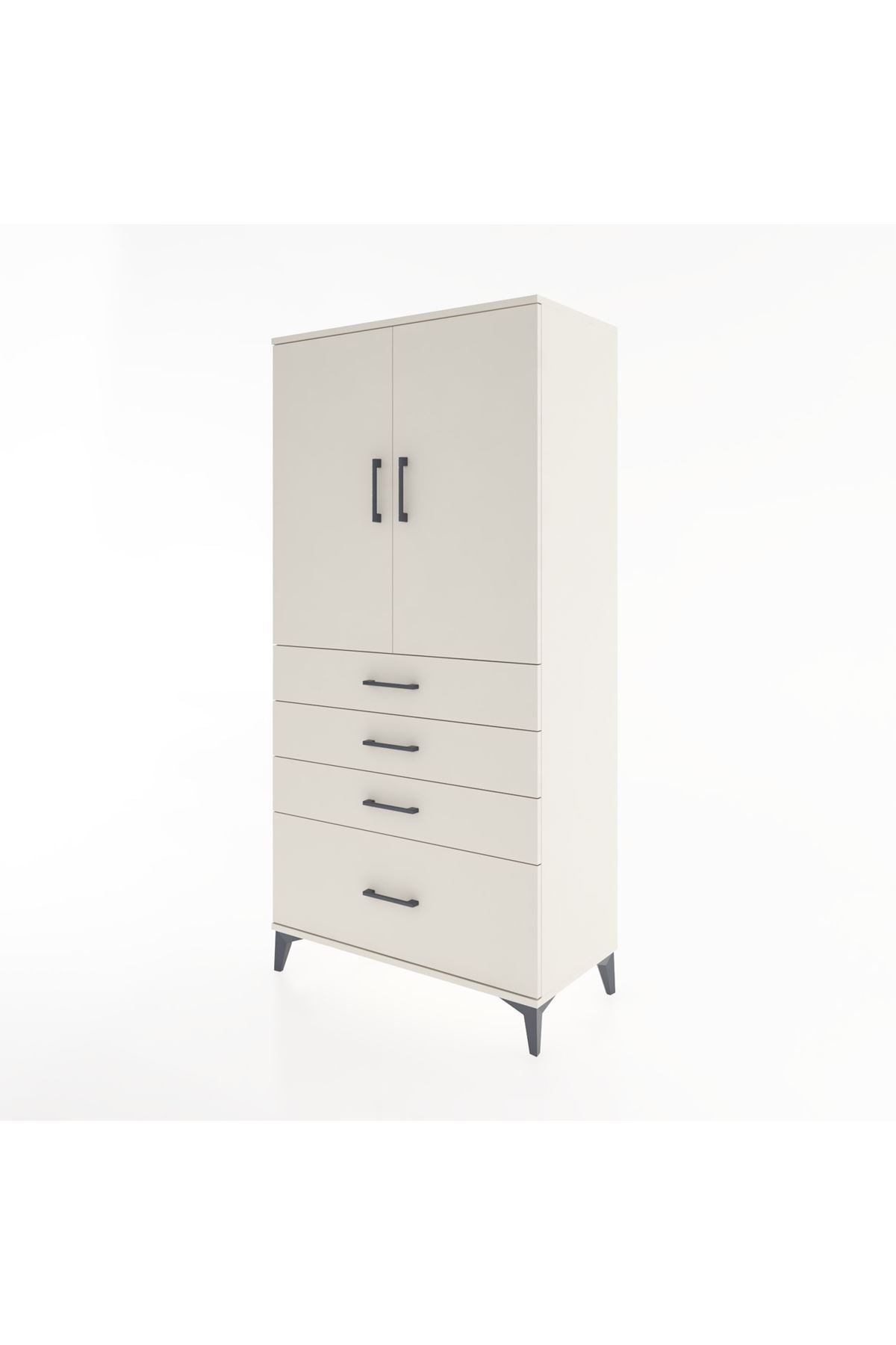 Hyperion Dolap 2 Raflı 4 Çekmeceli 2 Kapaklı 88x44x182 - S57M013V1B