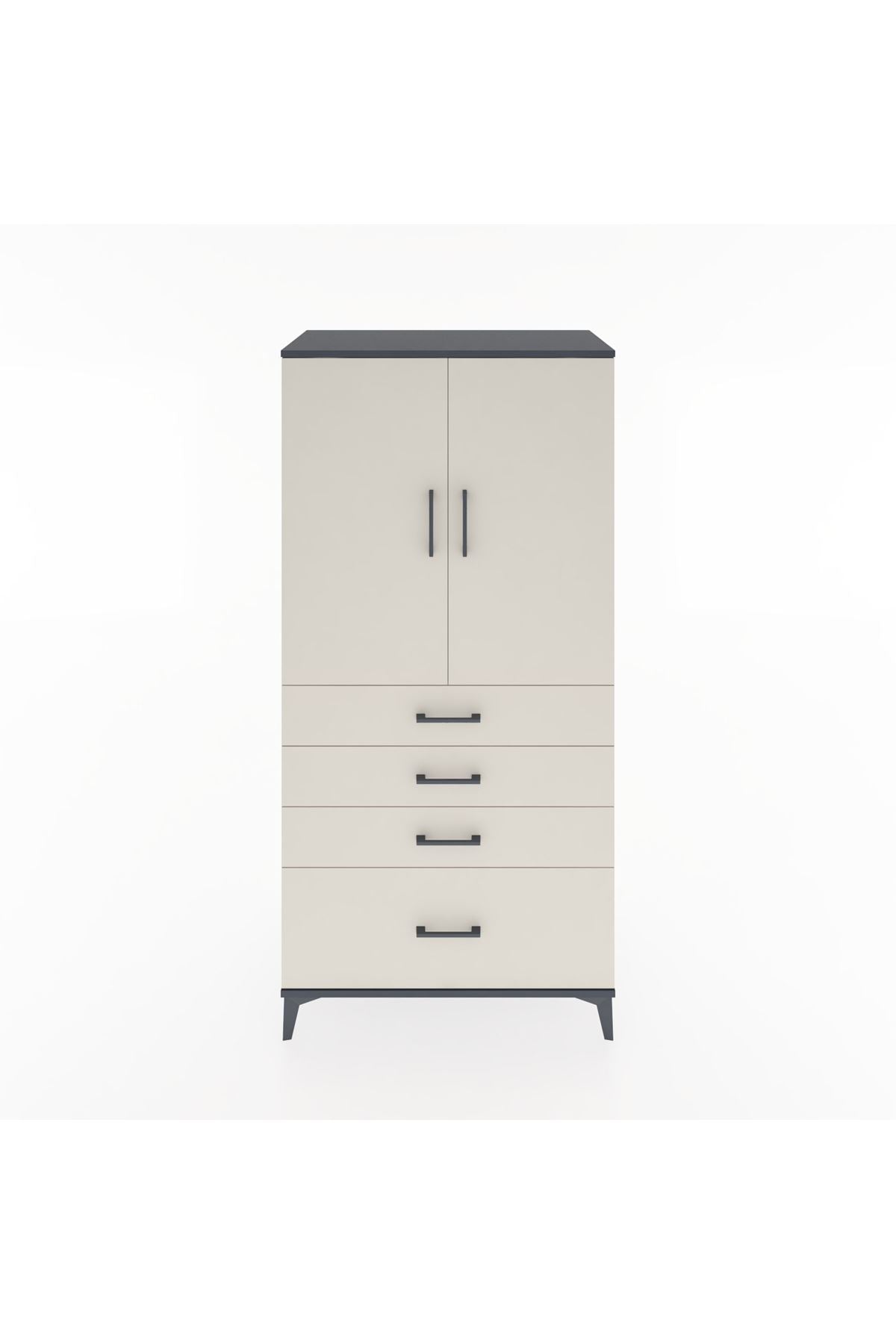 Hyperion Dolap 2 Raflı 4 Çekmeceli 2 Kapaklı 88x44x182 - S57M013V4B