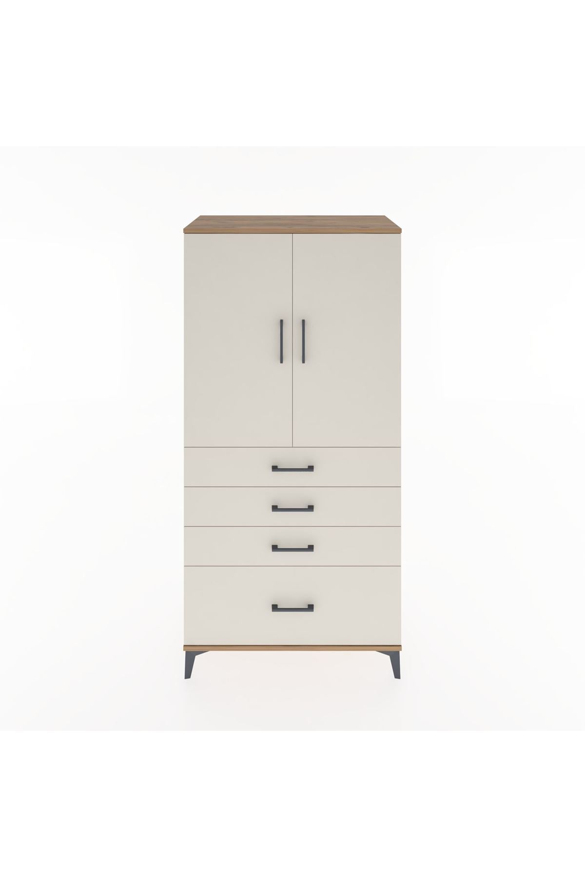 Hyperion Dolap 2 Raflı 4 Çekmeceli 2 Kapaklı 88x44x182 - S57M013V7B