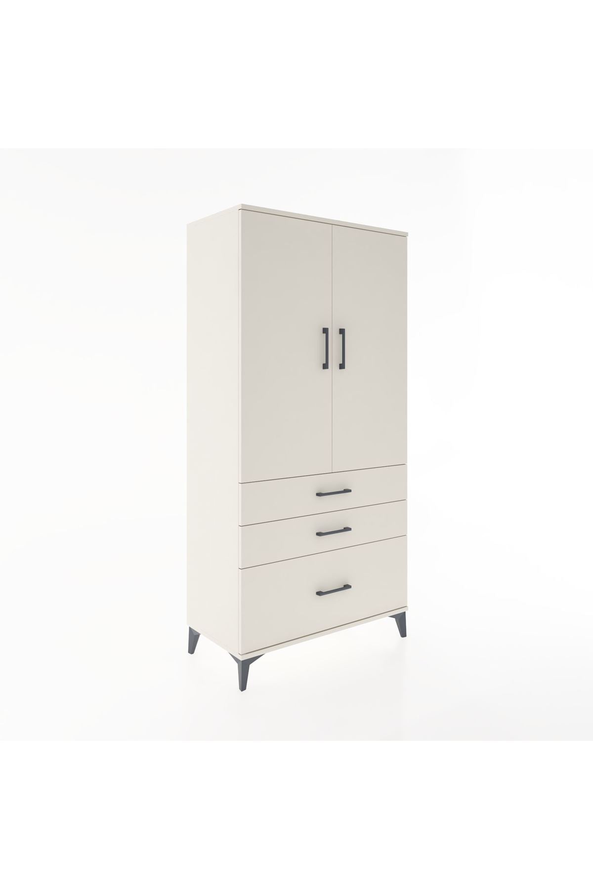 Hyperion Dolap 2 Raflı 3 Çekmeceli 2 Kapaklı 88x44x182 - S57M014V1B