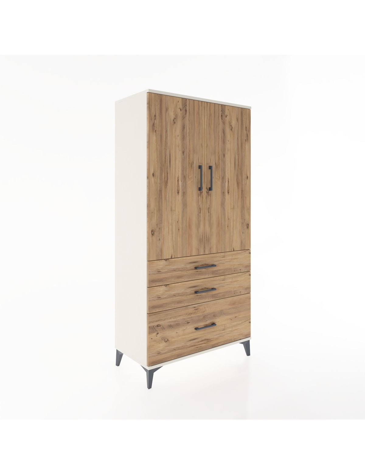 Hyperion Dolap 2 Raflı 3 Çekmeceli 2 Kapaklı 88x44x182 - S57M014V3B