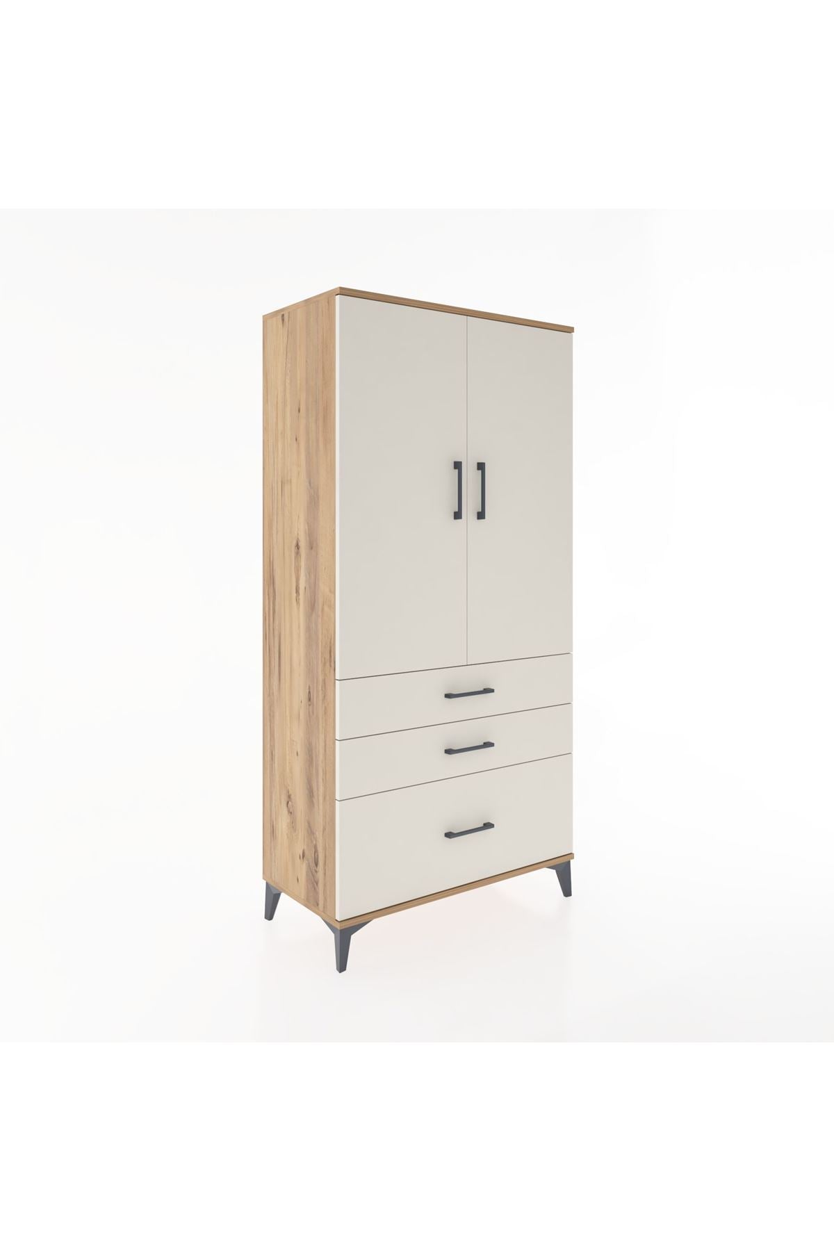 Hyperion Dolap 2 Raflı 3 Çekmeceli 2 Kapaklı 88x44x182 - S57M014V7B
