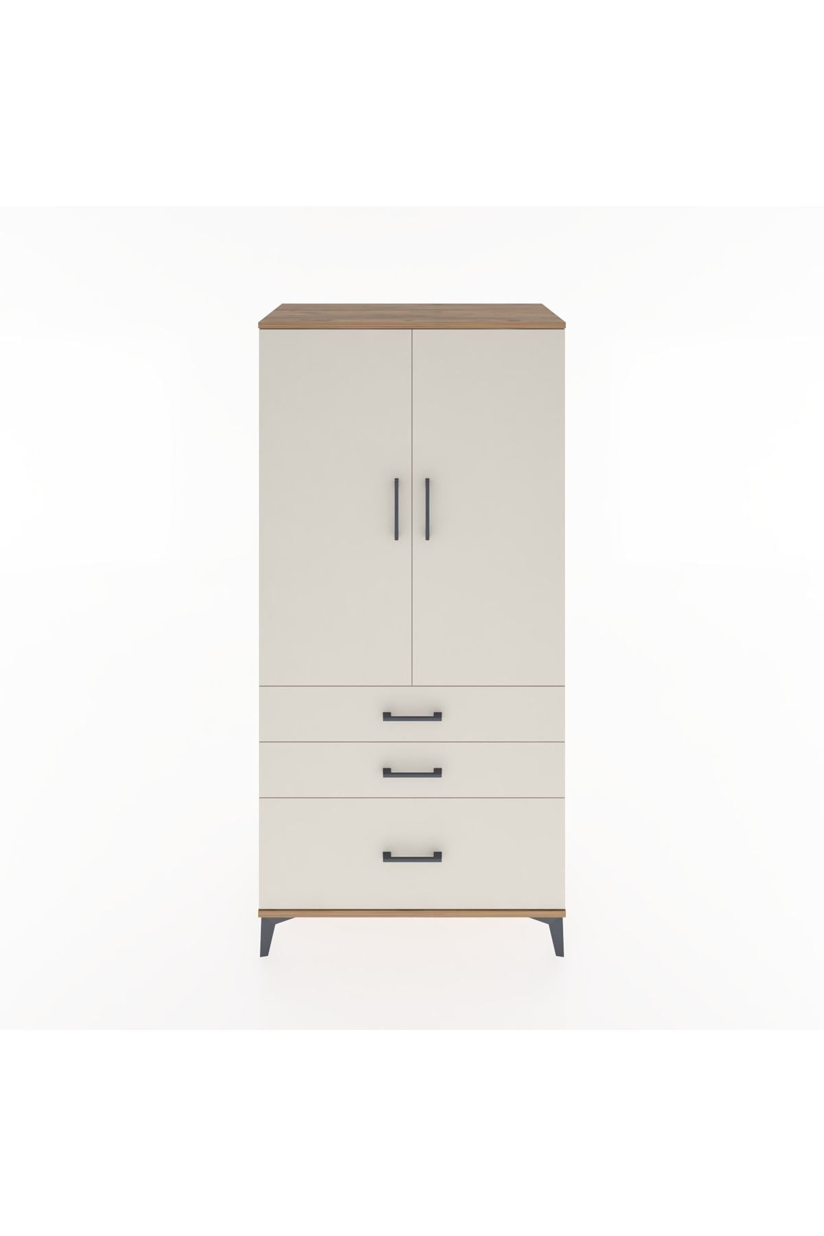 Hyperion Dolap 2 Raflı 3 Çekmeceli 2 Kapaklı 88x44x182 - S57M014V7B