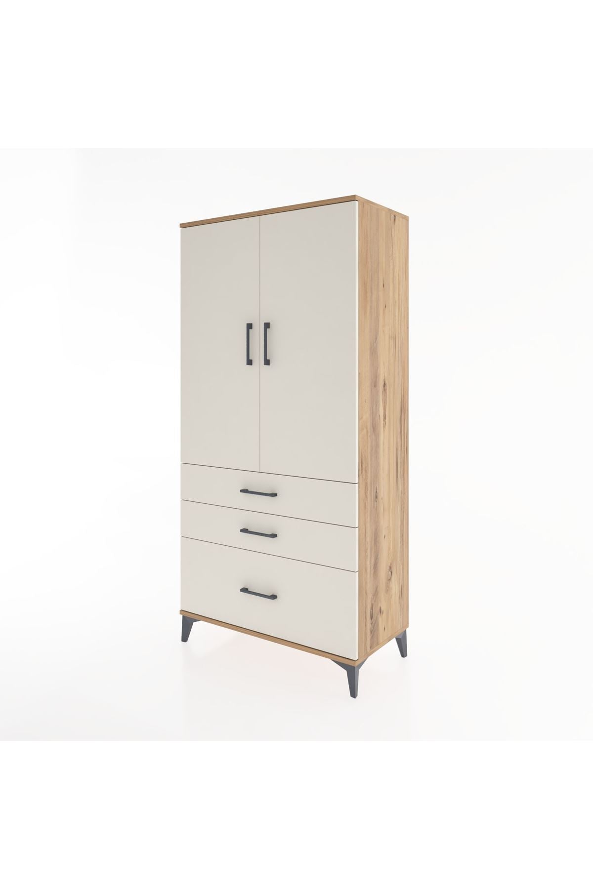 Hyperion Dolap 2 Raflı 3 Çekmeceli 2 Kapaklı 88x44x182 - S57M014V7B