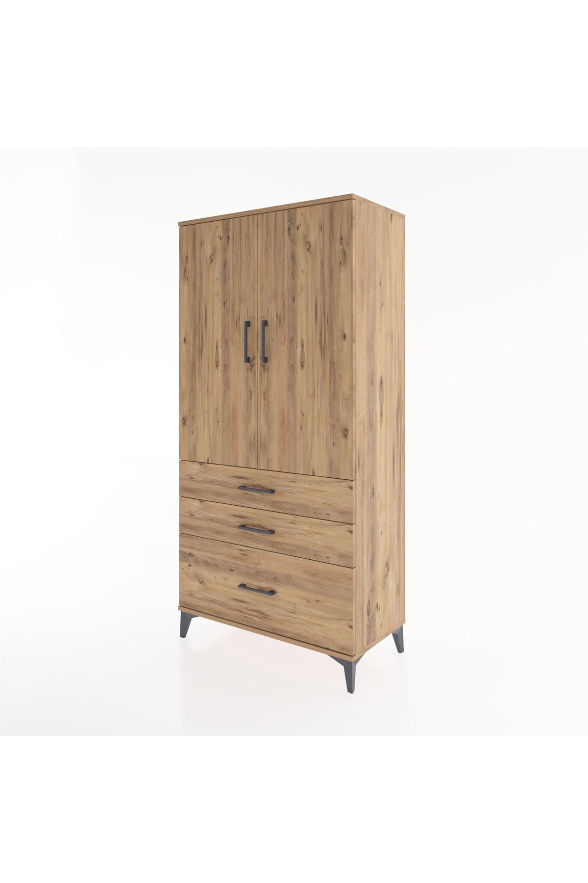 Hyperion Dolap 2 Raflı 3 Çekmeceli 2 Kapaklı 88x44x182 - S57M014V9B